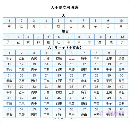 2007天干地支|天干地支纪年法对照表